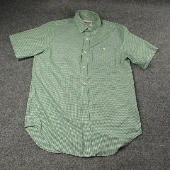 Mountain Khakis Shirt Mens Medium Green Gingham Check Passport EC Outdoor - Picture 2 of 13